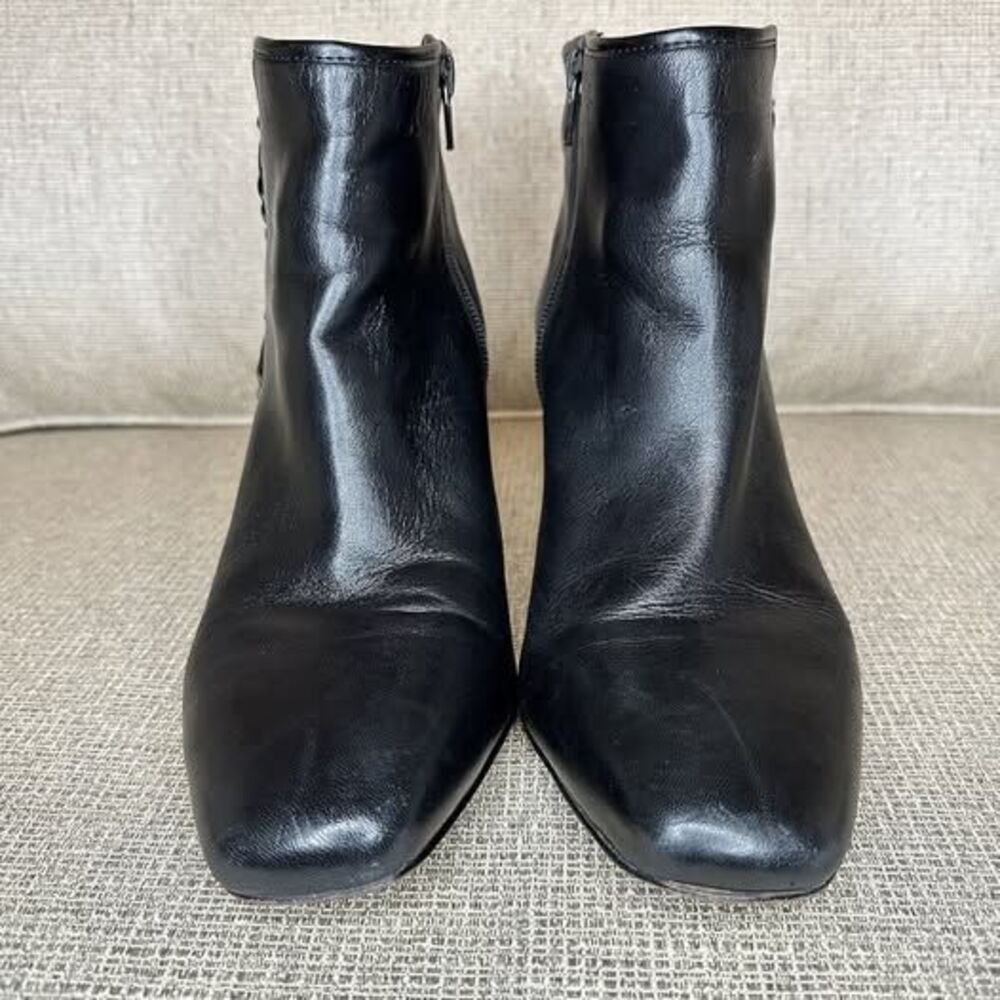 ALEX MARIE Women's Black Heeled Booties Zip Up Leather Sz 8.5 - Picture 2 of 10